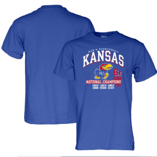 Blue 84 Kansas Jayhawks Royal 6-Time NCAA Men's Basketball National Champions T-Shirt