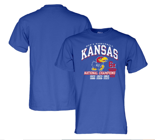 Blue 84 Kansas Jayhawks Royal 6-Time NCAA Men’s Basketball National ...