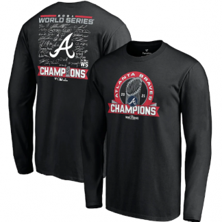 Atlanta Braves Fanatics Branded 2021 World Series Champions Signature Roster Long Sleeve T-Shirt - Black