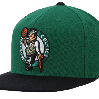 Boston Celtics Mitchell & Ness Two-Tone Wool Snapback Hat - Kelly Green/Black
