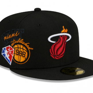 Miami Heat New Era Back Half 59FIFTY Fitted Hat - Black