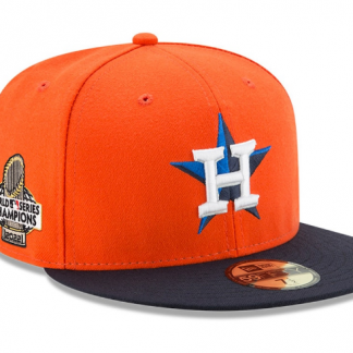 Houston Astros New Era 2022 World Series Champions Alternate Side Patch 59FIFTY Fitted Hat - Orange_Navy