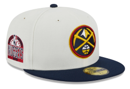 Denver Nuggets New Era Retro City Conference Side Patch 59FIFTY Fitted Hat - Cream_Navy