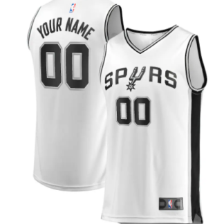San Antonio Spurs Fanatics Branded Fast Break Custom Replica Jersey White - Association Edition